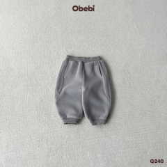 OBEBI - Quần nỉ lông dáng bom gấu(73-120)