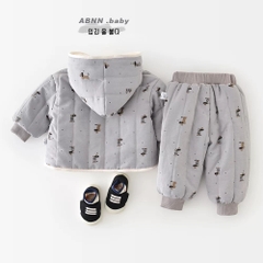 TMT - Set bộ lót lông ghi in cún(73-100)