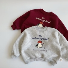 TL - Áo nỉ lót lông in cún(90-140)