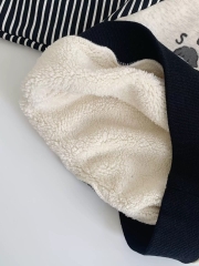 TL - Áo nỉ lót lông in úcn phối tay kẻ(90-140)