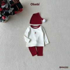 OBEBI - Bộ mặc nhà Noel kèm mũ(66-110)
