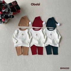OBEBI - Bộ mặc nhà Noel kèm mũ(66-110)
