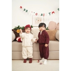 OBEBI - Set bộ áo khoác kéo khoá quần nỉ lông(73-120)