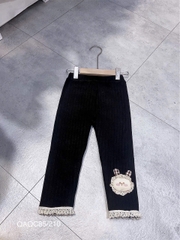 KB - Quần legging lót nỉ gấu ren thêu thỏ(90-130)