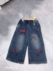 KB - Quần Jean xuông mèo nơ lót nỉ(90-130)