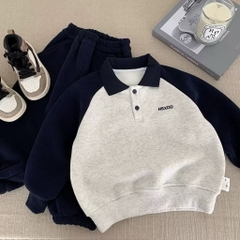 BK - Bộ nỉ POLO chữ lót nỉ tay phối màu(90-140)