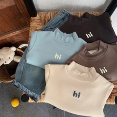 TL - Áo giữ nhiệt chữ HI lót nỉ(80-130)