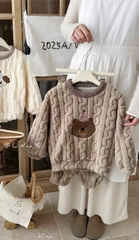 TL - Bộ lông nâu in hình Gấu(90-140)