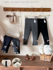 LB - Quần legging lót nỉ đính nơ 6620(90-130)