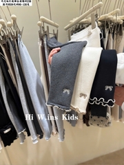 LB - Quần legging lót nỉ đính nơ đen(90-130)