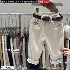 LB - Quần Kaki trắng lót nỉ chữ R(90-130)