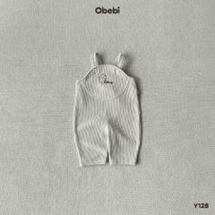 OBEBI - Quần yếm nhung tăm lót lông thêu ngực(73-110)