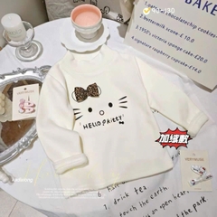 KB - Áo giữ nhiệt Kitty nơ beo nâu(90-130)