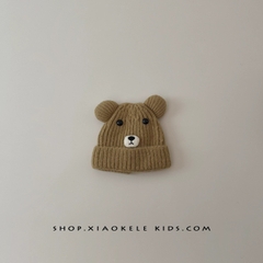 TL - Mũ len mặt gấu 2 quả bông(1-3Y)