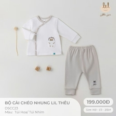 LITTLE LVOE - Bộ cài chéo nhung LIL (NB-6M)