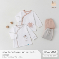 LITTLE LVOE - Bộ cài chéo nhung LIL (NB-6M)