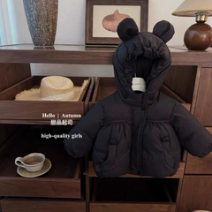 TL - Áo phao đen mũ tai Gấu(80-130)