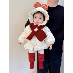 TL - Áo phao nơ lót bông kèm khăn(73-110)