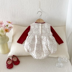 Bk - Set áo đỏ + body chần bông lót nỉ(66-90)