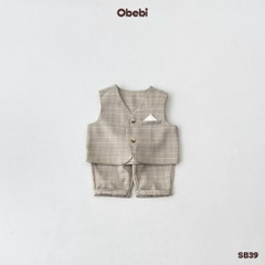OBEBI - Set bộ kẻ Gillet bé trai(73-120)