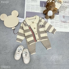 TMT - Set len Thom nâu kẻ be cổ POLO (66-90)