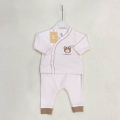 MOON@ - Bộ dài tay cài lệch nỉ nhung(0-6M)