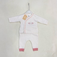 MOON@ - Bộ dài tay cài lệch nỉ nhung(0-6M)