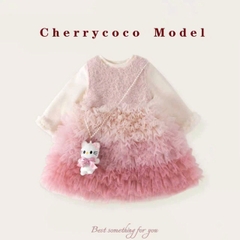 LB - Set váy công chúa hồng+túi Hello Kitty(90-140)