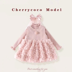 LB- Set váy tầng công chúa hồng+nơ(90-140)