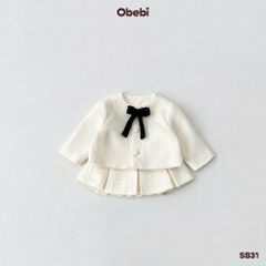 OBEBI - Set bộ áo khoác chân váy dạ Tweet (73-120)