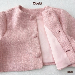 OBEBI - Set bộ áo khoác chân váy dạ Tweet (73-120)