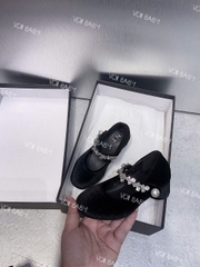 KB - Giày búp bê nhung đá đen(25-34)