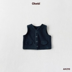 OBEBI - Áo khoác gile lông phối màu(73-120)