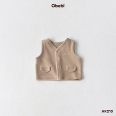 OBEBI - Áo khoác gile lông phối màu(73-120)