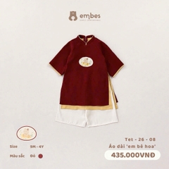 EMBES - Áo dài em bé hoa(9M-4Y)