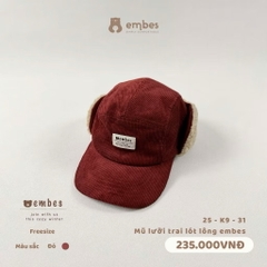 EMBES - Mũ lưỡi trai lót lông Embes (3Y+)