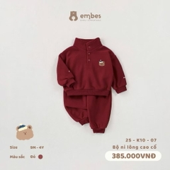 EMBES - Bộ nỉ lông cao cổ(9M-4Y)