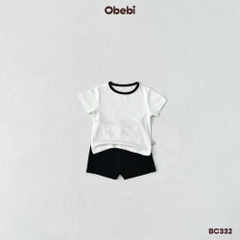 OBEBI - Bộ cộc phối màu vải gân sợi tre(66-120)