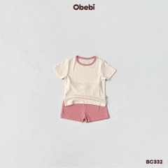 OBEBI - Bộ cộc phối màu vải gân sợi tre(66-120)