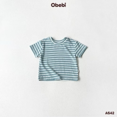 OBEBI - Áo thun kẻ hoạ tiết OBEBI (73-120)