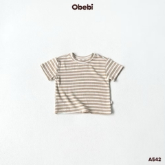 OBEBI - Áo thun kẻ hoạ tiết OBEBI (73-120)