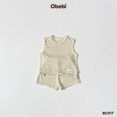 OBEBI - Bộ ba lỗ kẻ đính mác OBEBI(66-120)