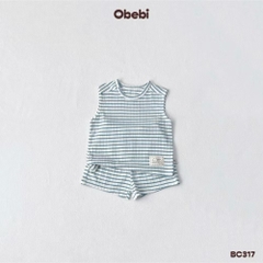 OBEBI - Bộ ba lỗ kẻ đính mác OBEBI(66-120)