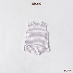 OBEBI - Bộ ba lỗ kẻ đính mác OBEBI(66-120)