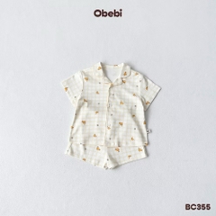 OBEBI - Bộ cộc mặc nhà Pijama hoạ tiết(73-120)