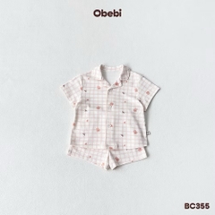 OBEBI - Bộ cộc mặc nhà Pijama hoạ tiết(73-120)
