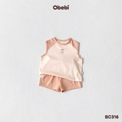 OBEBI - Bộ ba lỗ phối màu hình in nhỏ OBEBI(66-120)