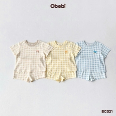 OBEBI - Bộ cộc kẻ caro vải modal OBEBI (66-120)