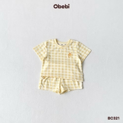 OBEBI - Bộ cộc kẻ caro vải modal OBEBI (66-120)