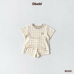 OBEBI - Bộ cộc kẻ caro vải modal OBEBI (66-120)